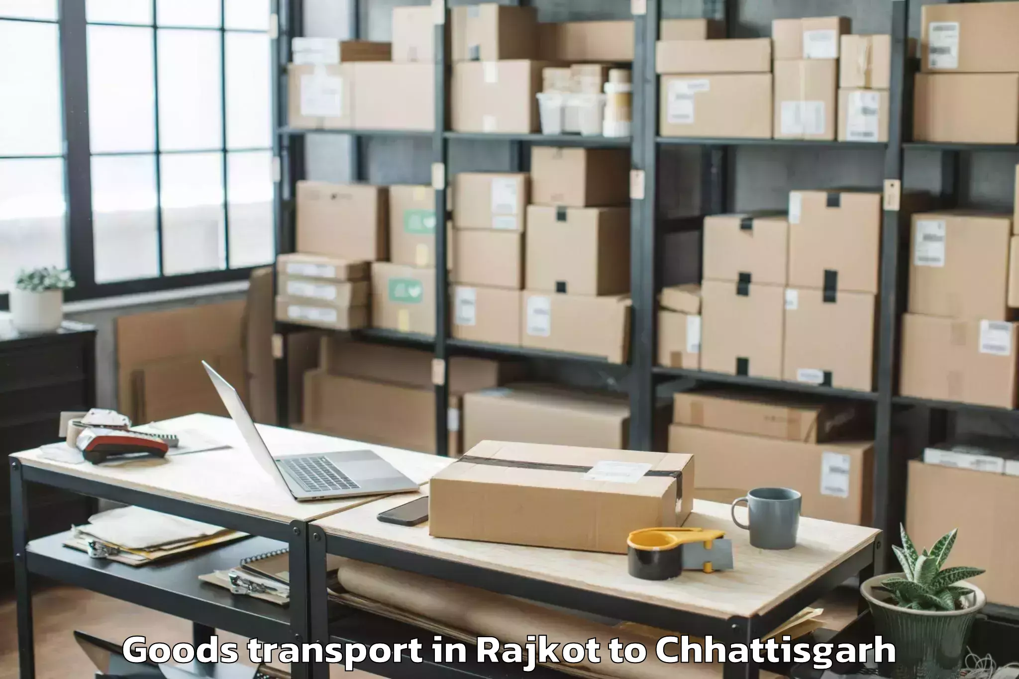 Hassle-Free Rajkot to Arang Goods Transport